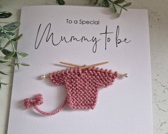 New Mum to be Card | Card for New Mummy | Mummy to be Card | New Baby Card | Baby Shower Card Handmade | Knitted Jumper | Congratulations