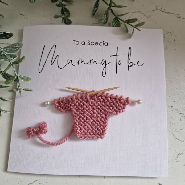 New Mum to be Card | Card for New Mummy | Mummy to be Card | New Baby Card | Baby Shower Card Handmade | Knitted Jumper | Congratulations