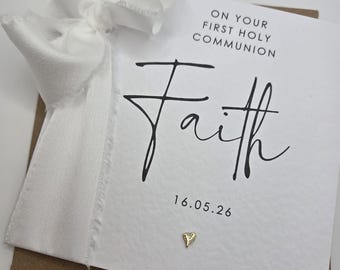 Personalised Holy Communion Card, Son, Daughter, First Holy Communion Card for Granddaughter, Grandson Card, Niece, Nephew, Godson/Daughter