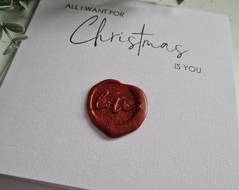 Christmas Card | Card for Fiance | Wife Card | Husband Card | Love Card Handmade Card | Wax Melt Accessory
