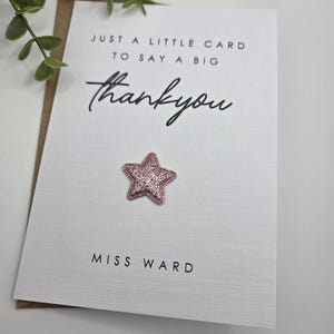 Teacher Thank You Card for Teacher, Personalised Teacher Thank You Card, Star Thank You Card, End of Term Card, Thank You Card for Him Her