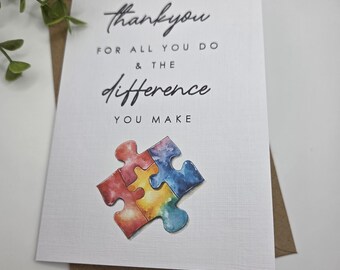 Personalised SEN Teacher Thank You Card, Card for SEN Teacher, Teacher ...