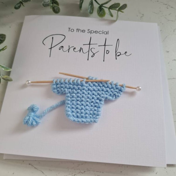 New Parent to be Card | Card for New Parents | New Baby Card | Baby Shower Card Handmade Card | Knitted Jumper | Congratulations