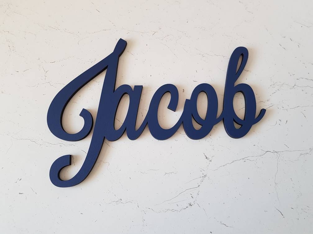 Personalised Script Name Wall Plaque Wooden Name Rose Gold Etsy UK