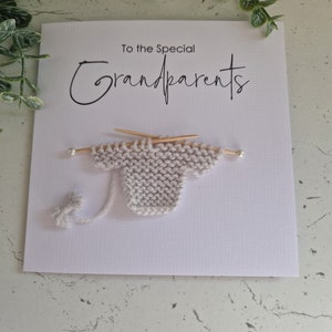 New Grandparents | Card for New Grandparents | Nanny Grandad Card | New Baby Card | Handmade | Knitted Jumper | Grandchild | Congratulations