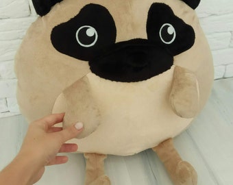 Pug pillow, big Artisan interior pillow, toy doggy pug, soft toy, plush toy pug, pug toy, kawaii pug, dog pillow, pug gift, pug decor, pug