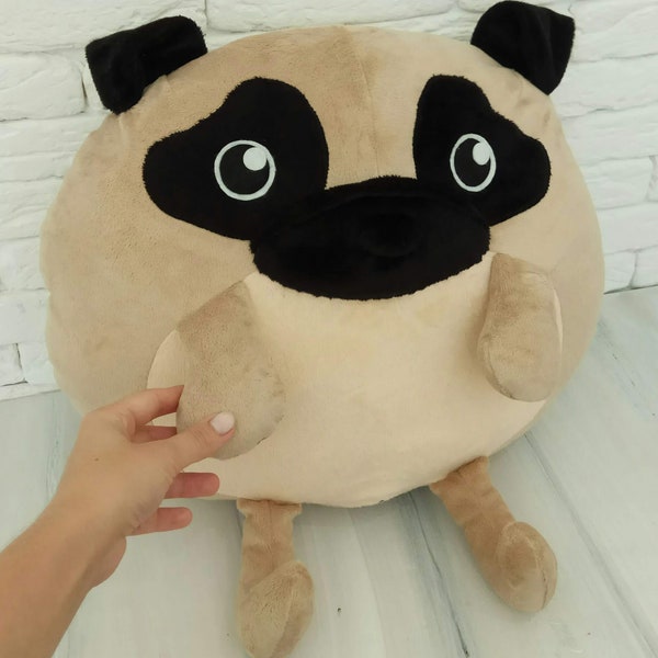 Pug pillow, big Artisan interior pillow, toy doggy pug, soft toy, plush toy pug, pug toy, kawaii pug, dog pillow, pug gift, pug decor, pug