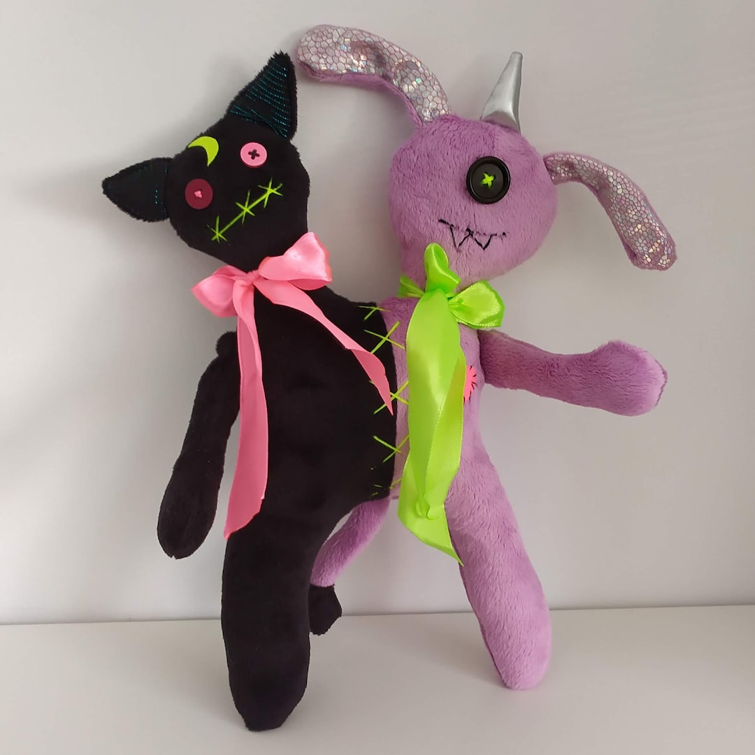 Handmade Plush Monster Toy: Cat Rabbit Plushie (30cm) - Etsy