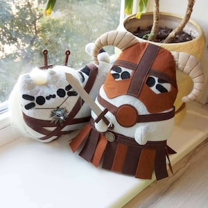 Handgemaakt pluche Dovahkiin Cat & Witcher-speelgoed - Kawaii Geek Gift