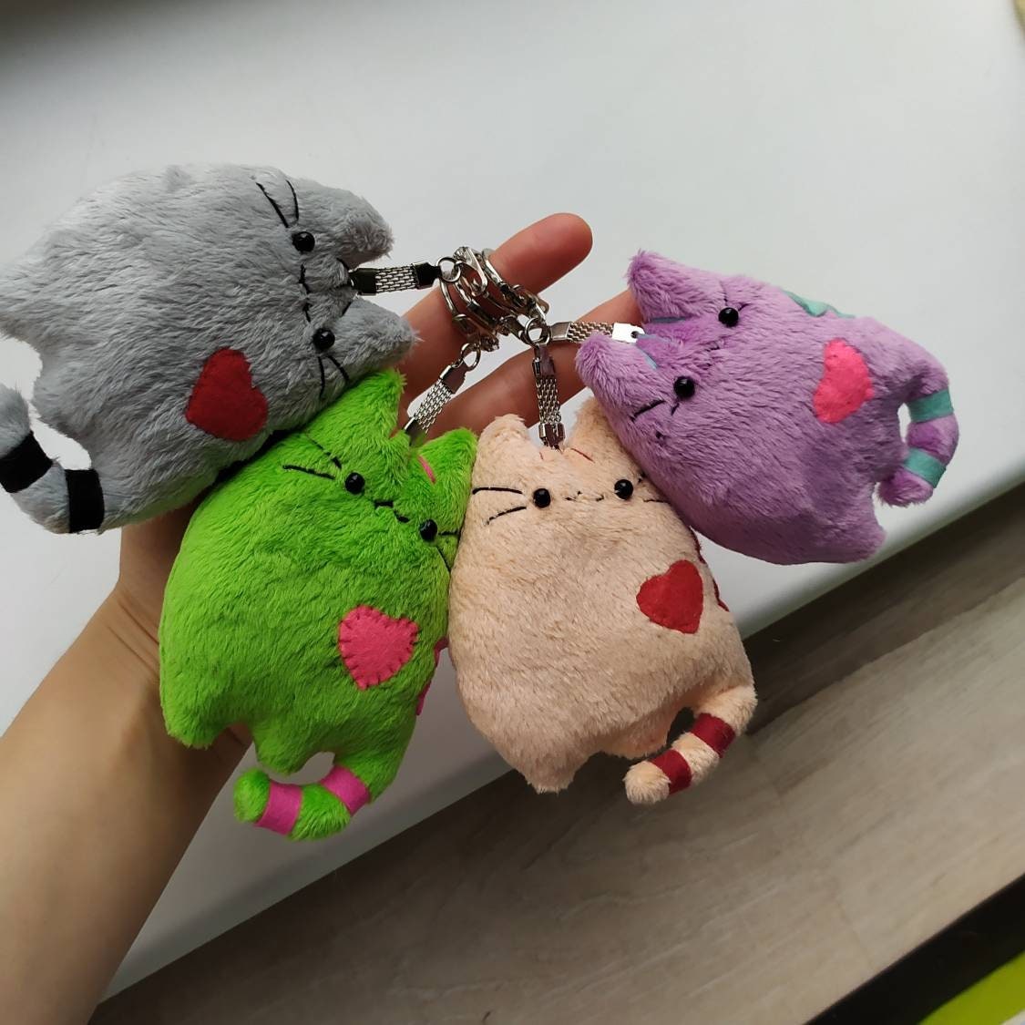 stuffed cat keychain