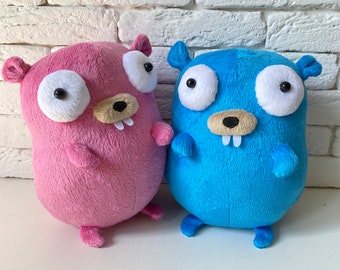 Gopher Go, golang, plush Golang, Plush toy Golang, gopher, gopher plush, gopher toy, plush gofer toy, coder gift, geak, docker, golang toy