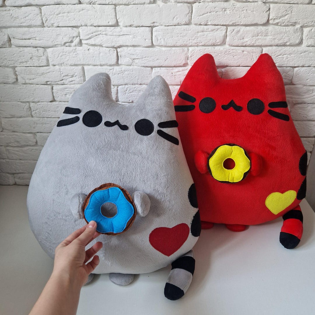 Kawaii Giant Pusheen Pillow Big Pillow Pusheen With Donut, Plush