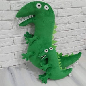 Plüschdinosaurier, handgemachter Plüschdinosaurier, Handwerkerspielzeug, Plüschgeorges Dinosaurier, George Dinosaurier, Mr. Dinosaurier, Dinosaurier-Plüschtier