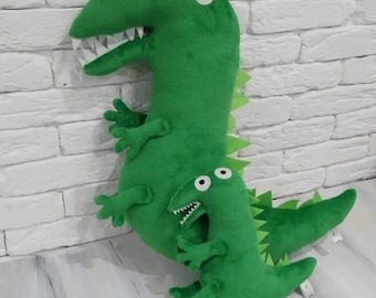Plush dinosaur, handmade plush dinosaur, artisan toy, plush George&#39;s dinosaur, George dinosaur, Mr. Dinosaur, Dinosaur plushie