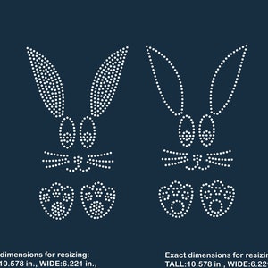 Easter bunny rhinestone template digital download, svg, eps, png, dxf