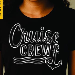 Cruise Crew Rhinestone Template – Nautical Anchor Shirt Design for Vacation & Group Trips
