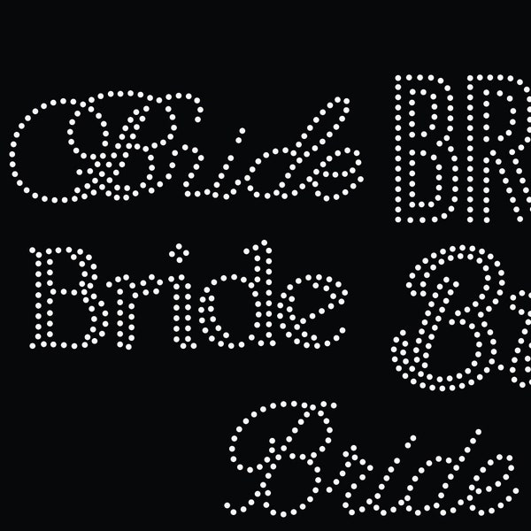 Bride words rhinestone template digital download, svg, eps, png, dxf