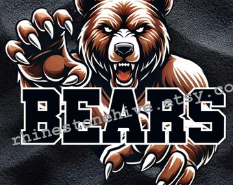 Fierce Bear Mascot PNG, Sport Sublimation Design (Digital Download)