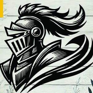 Knight Helmet SVG | Medieval Crusader Armor Cut File (Digital)
