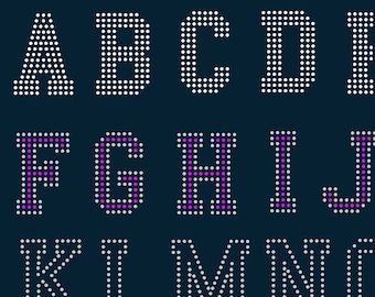 SALE&gt; College Sport letters Alphabet digital download, svg, eps, png, dxf rhinestone template