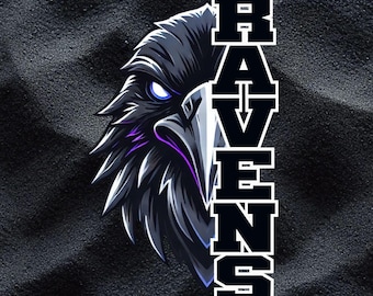 Majestic Ravens Head Design, Ravens , Sublimation Design, Mascot Png, Sport Png, T-Shirt Design ,DTF, DTG, digital