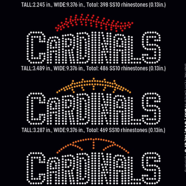 Cardinals sport team baseball, football, basketball Rhinestone Templates, cheerleader, fan rhinestone digital download, svg, eps, png, dxf