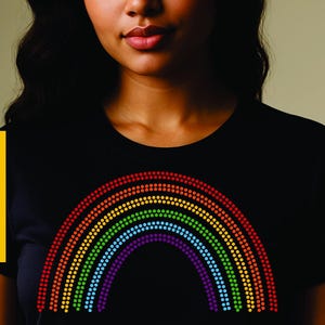 Rainbow Rhinestone Template SVG – Colorful Pride Rainbow Hotfix Design, SS10 Digital Download for DIY Shirts, Crafts