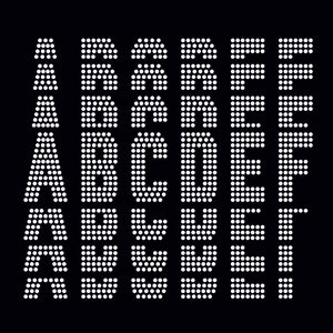 Letras apiladas en estilo alfabeto, descarga digital, svg, eps, png, dxf, plantilla de diamantes de imitación