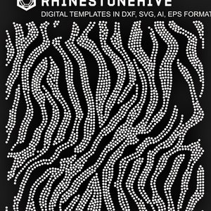 Zebra Print Rhinestone Template – Animal Print SS10 SVG PNG | Bling Shirt Background Design