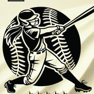 Softball Spielerin schwingend – Sport Digital Design (SVG, PNG), T-Shirt Design, digital