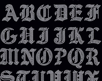 Rhinestone Old English Font Letters Alphabet Font Angel Silhouette Cricut  Svg Cut Template Download Cutting Digital File SS10 Font 