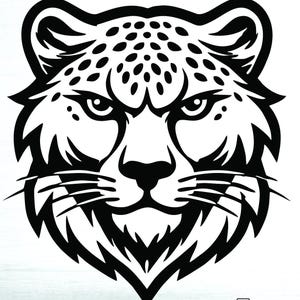 Snow Leopard Head Vector: Fierce Big Cat Design (SVG, PNG)