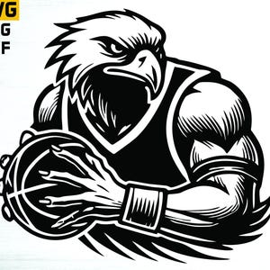 Basketball Eagle Mascot SVG | Patriotic Sports Team Design (Digital Download)
