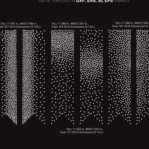 Gradient fill Bows Rhinestone Template, V tail, 3 inch rhinestone digital download, svg, eps, png, dxf