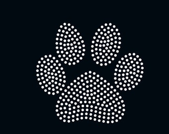 Dog paw rhinestone template digital download, svg, eps, ai, png, dxf