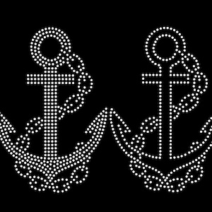 2 Anchor designs rhinestone template digital download, svg, eps, png, dxf
