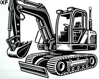 Excavator SVG – Construction Equipment Vector Graphic (Digital Download)