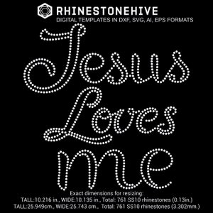 Jesus Loves Me Rhinestone SVG | Christian Faith Script Template for Cricut & Silhouette
