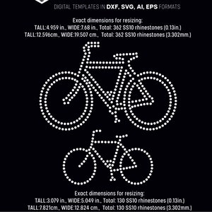 Bicycle rhinestone template digital download, svg, eps, png, dxf