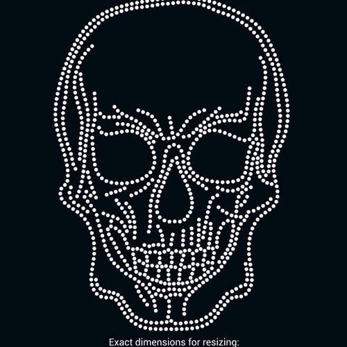 Large Skull Rhinestone Template Digital Download Svg Eps - Etsy