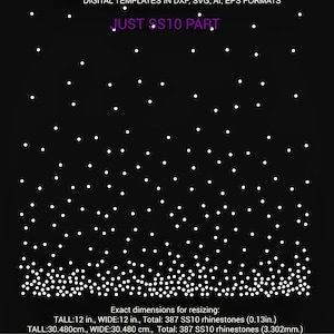 12in. Scattered pattern 2  with ss10 and ss16 Rhinestone Template, rhinestone digital download, svg, eps, png, dxf