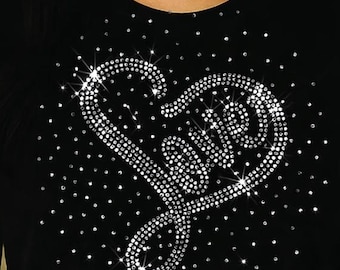 Love Heart Rhinestone Template SVG | Valentine Sparkle File (Digital Download)