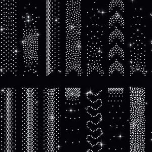 16 Cheer Bow Strass Strass Vorlage, V tail, 5 cm Strassstein digitaler Download, svg, eps, png, dxf