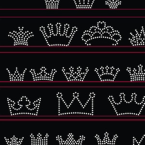 24 Small crowns rhinestone templates digital download, svg, eps, png, dxf
