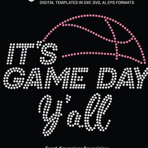 Game Day you all Basketball Rhinestone template digital download, svg, eps, png, dxf