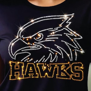 Hawks Rhinestone Template SVG | Mascot Bling Design (Digital Download)