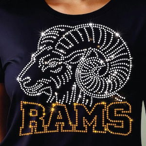 Projekt maskotki Rams z kryształkami – Team Spirit SVG PNG (pobranie cyfrowe)