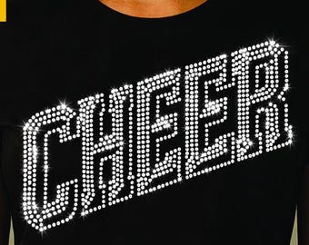 CHEER Rhinestone Template SVG | Cheerleading Bling Design | Cricut Silhouette Cut File