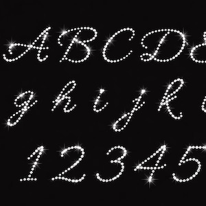 Handwritten Alphabet rhinestone templates, circle monogram frames digital download, svg, eps, png, dxf