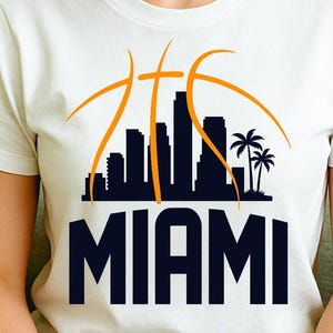 Miami Skyline Basketball SVG | City Silhouette Cut File